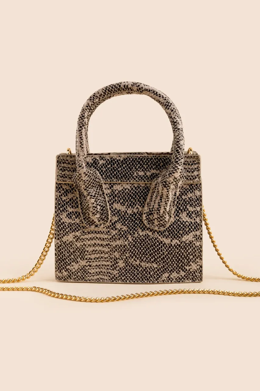 Jayla Mini Snake Print Tote