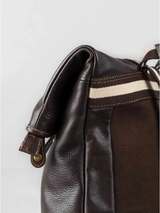 Kelsick Leather Rolltop Backpack in Bitter Chocolate