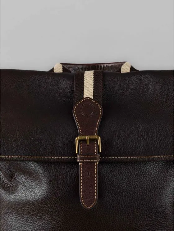 Kelsick Leather Rolltop Backpack in Bitter Chocolate