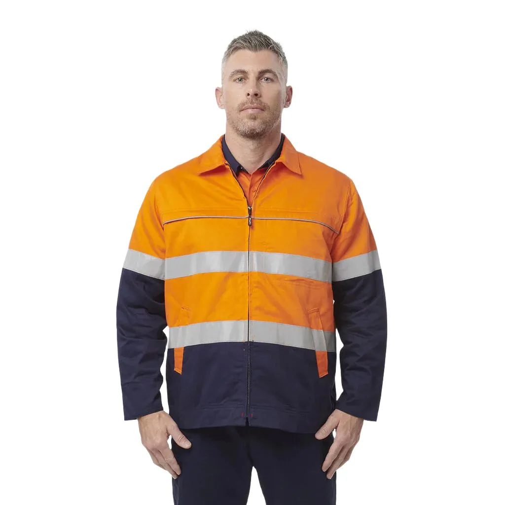 King Gee Originals Hi-Vis Reflective Cotton Drill Work Jacket (K55905)-