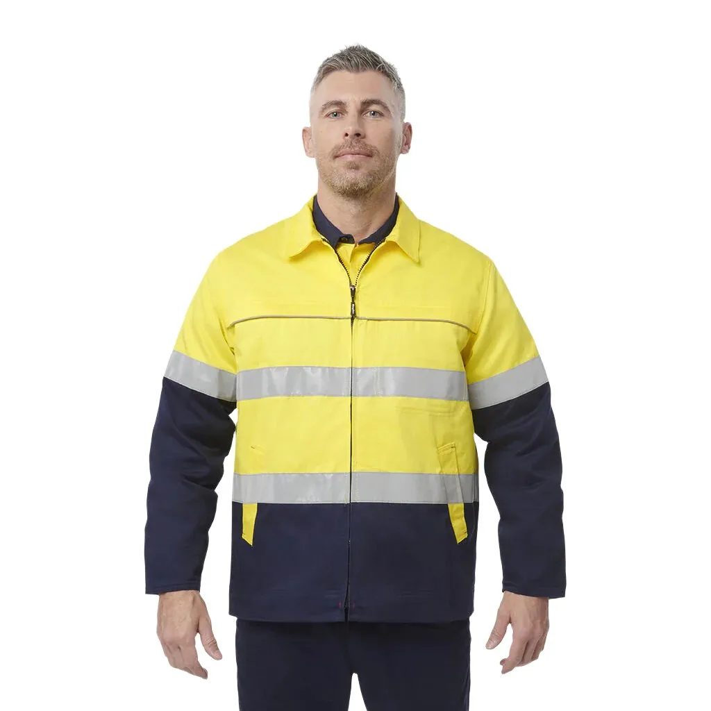 King Gee Originals Hi-Vis Reflective Cotton Drill Work Jacket (K55905)-