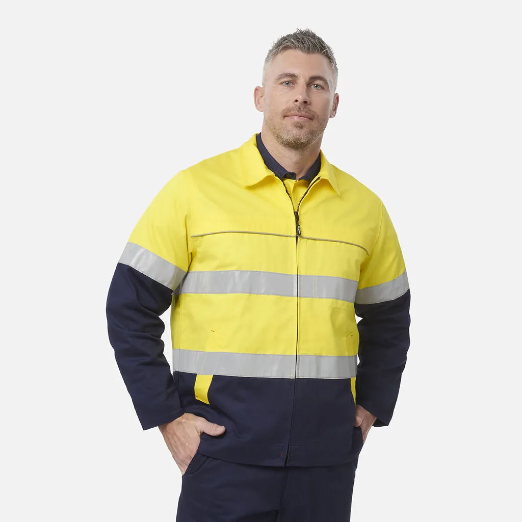 King Gee Originals Hi-Vis Reflective Cotton Drill Work Jacket (K55905)-