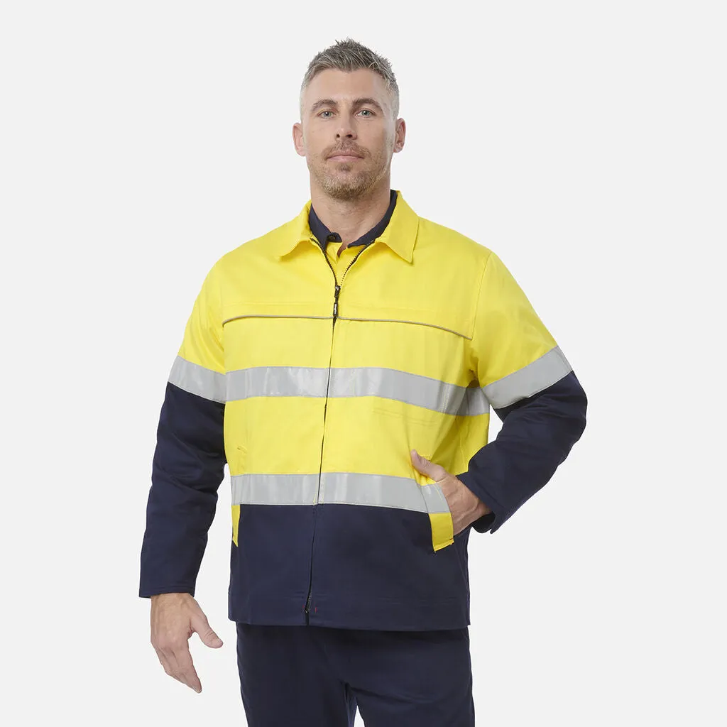 King Gee Originals Hi-Vis Reflective Cotton Drill Work Jacket (K55905)-