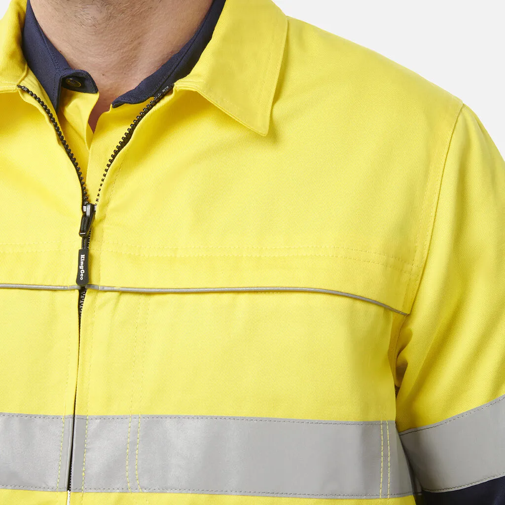 King Gee Originals Hi-Vis Reflective Cotton Drill Work Jacket (K55905)-