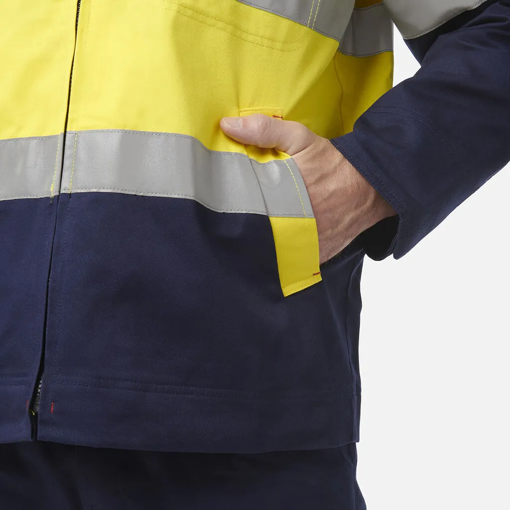 King Gee Originals Hi-Vis Reflective Cotton Drill Work Jacket (K55905)-