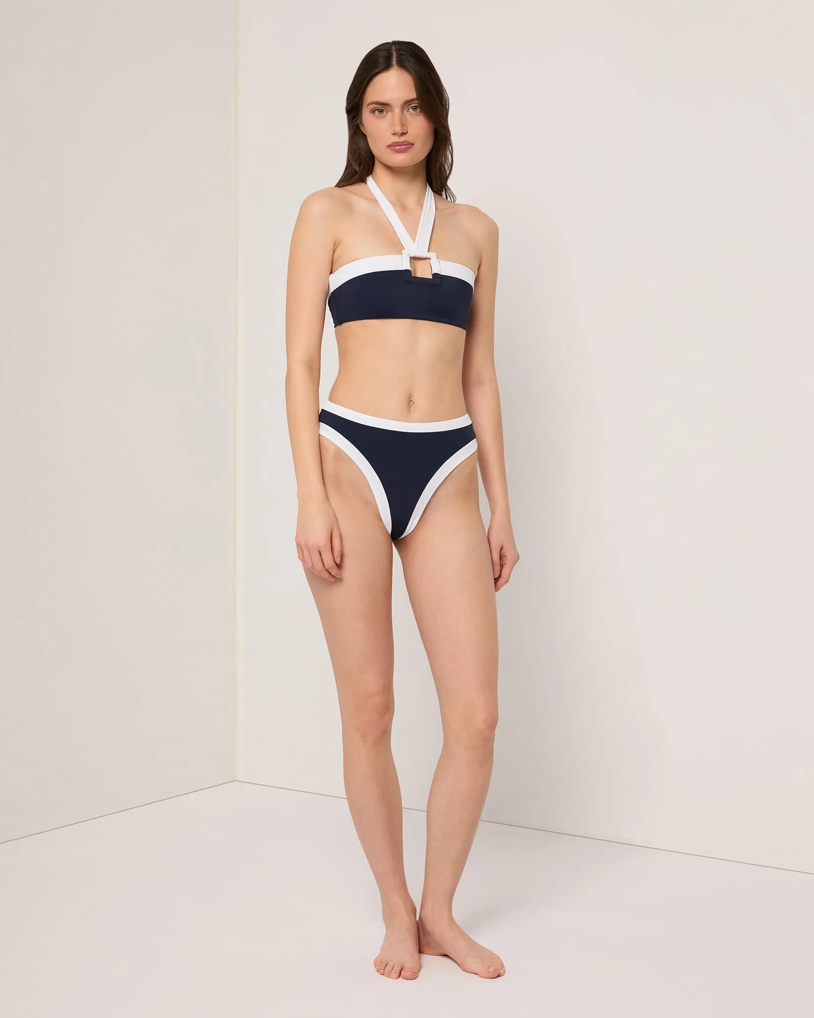 Lana Bikini Bottom | Deep Navy/White