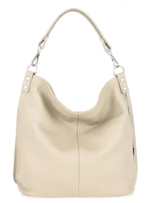 Leather bag beige woman ludmilla