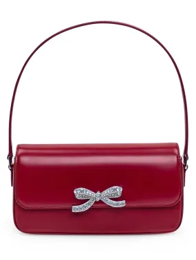 Leather Burgundy Baguette Bag