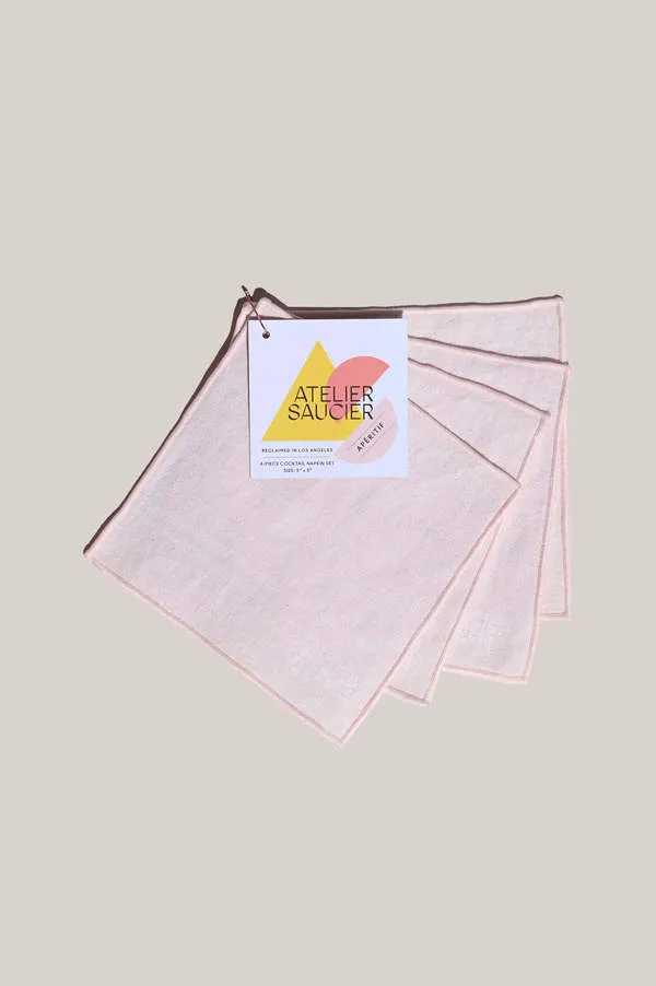 Linen Cocktail Napkins - Blush