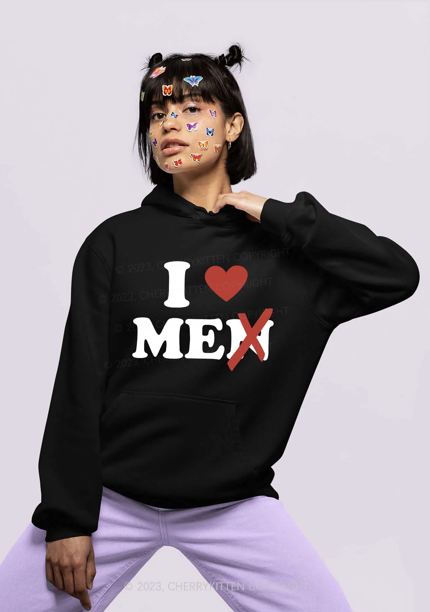 Love Me Not Men Y2K Hoodie Cherrykitten