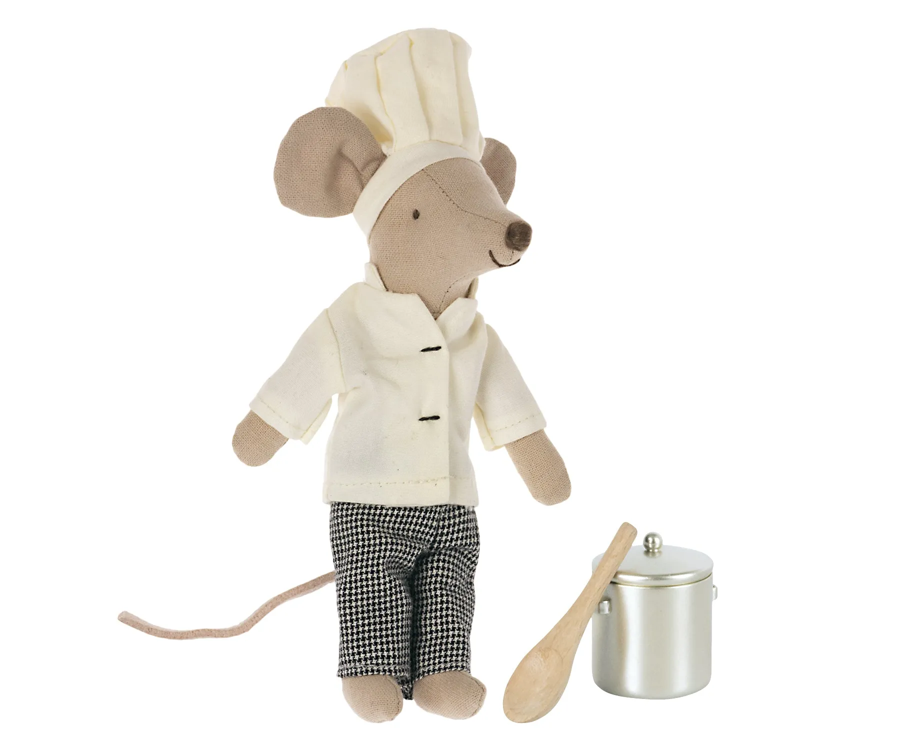 Maileg Chef Mouse with Soup Pot and Spoon