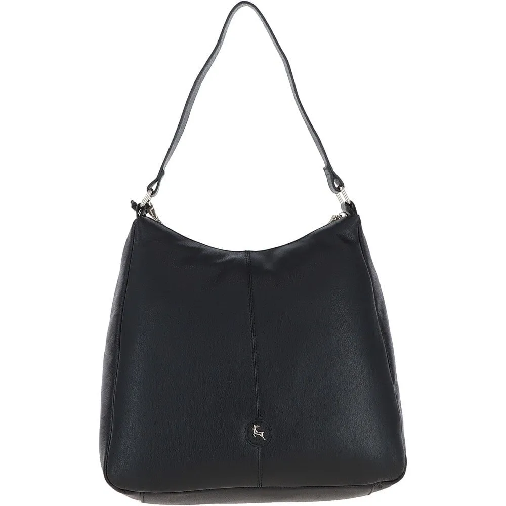 Medium Leather Shoulder Bag Black: 60660