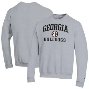 Men's Champion Gray Georgia Bulldogs Team Fleece Pullover Sweatshirt