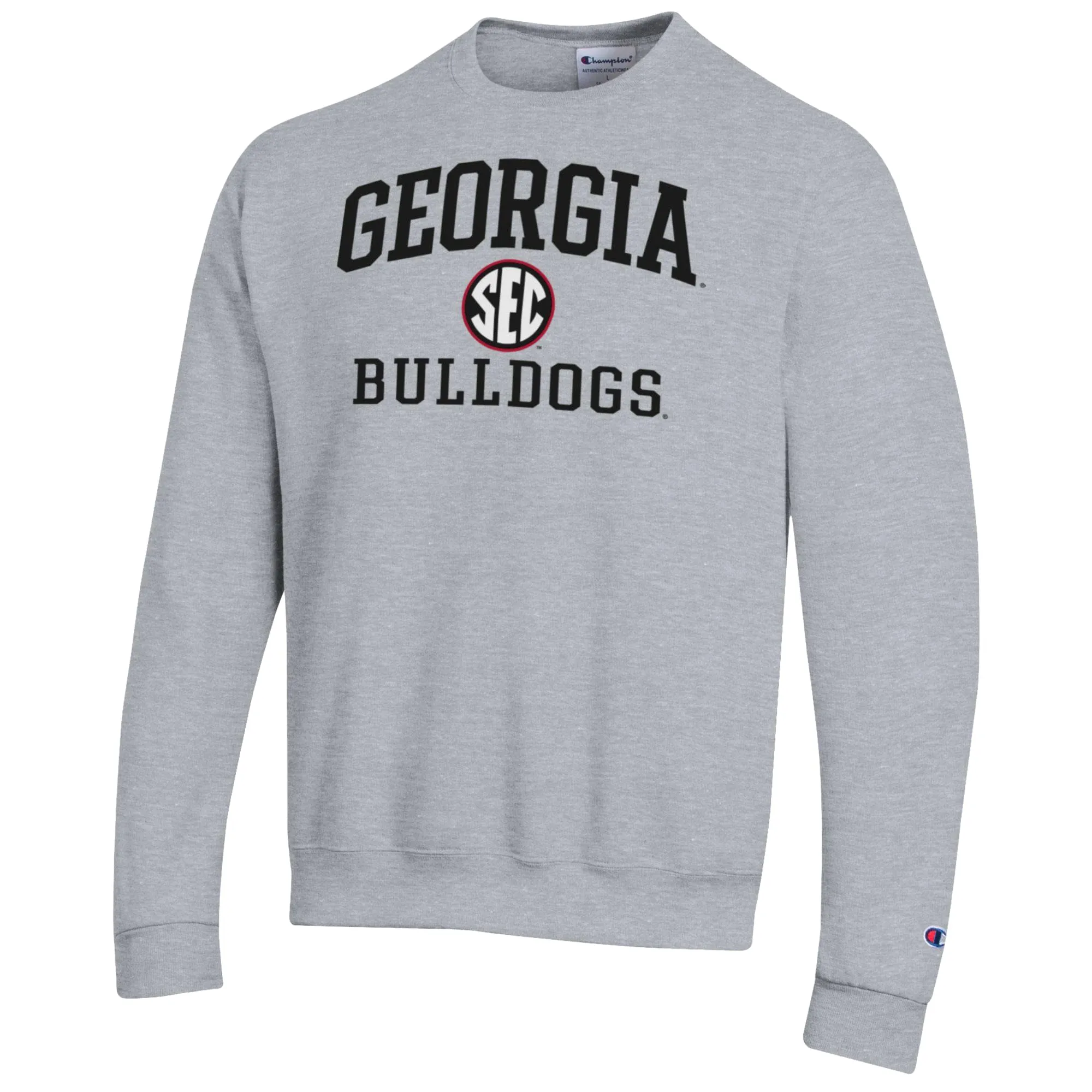 Men's Champion Gray Georgia Bulldogs Team Fleece Pullover Sweatshirt