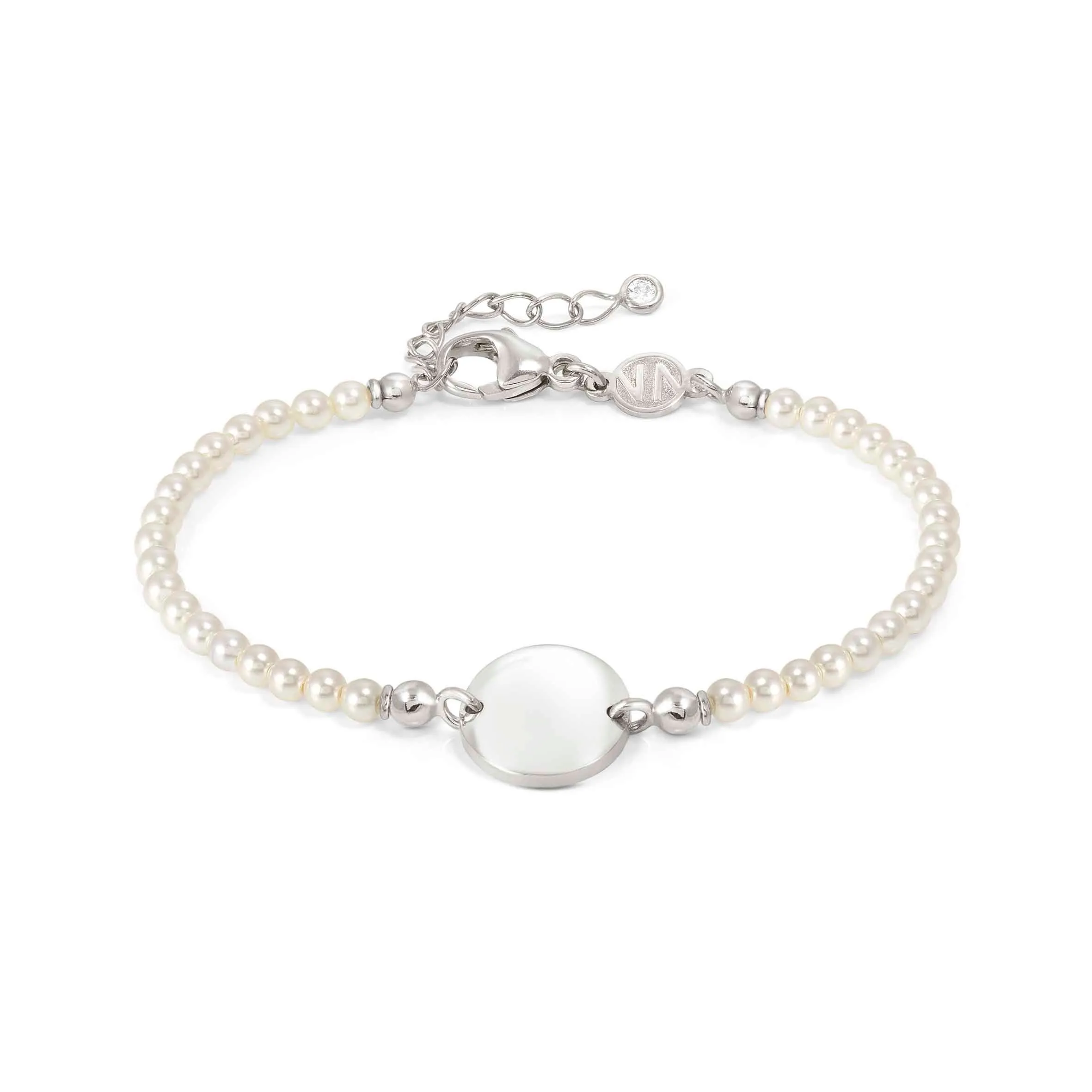 MESSAGGI D’AMORE bracelet, Circle plate, Pearls