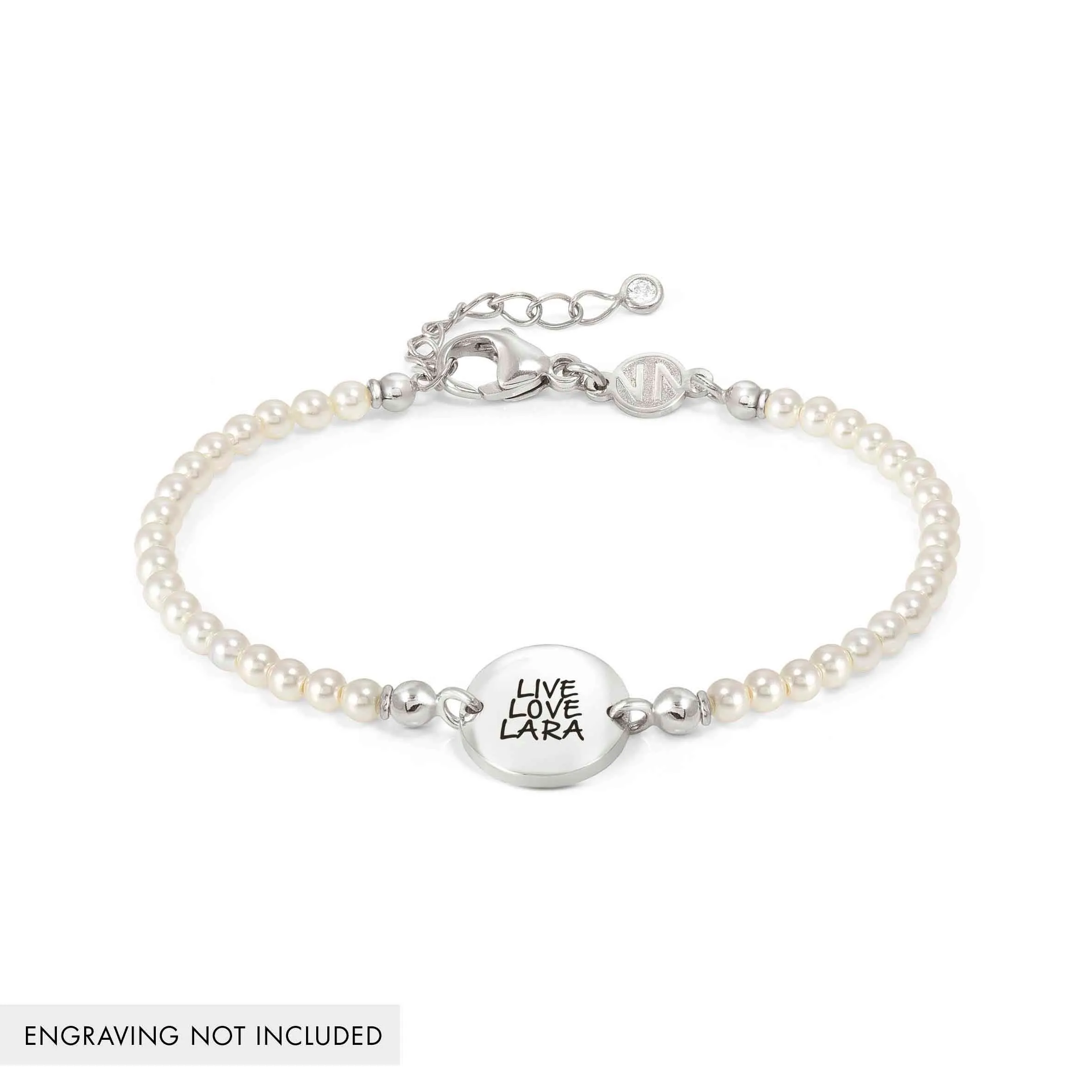 MESSAGGI D’AMORE bracelet, Circle plate, Pearls