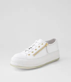 MIDAS Gleeda White Leather Sneakers