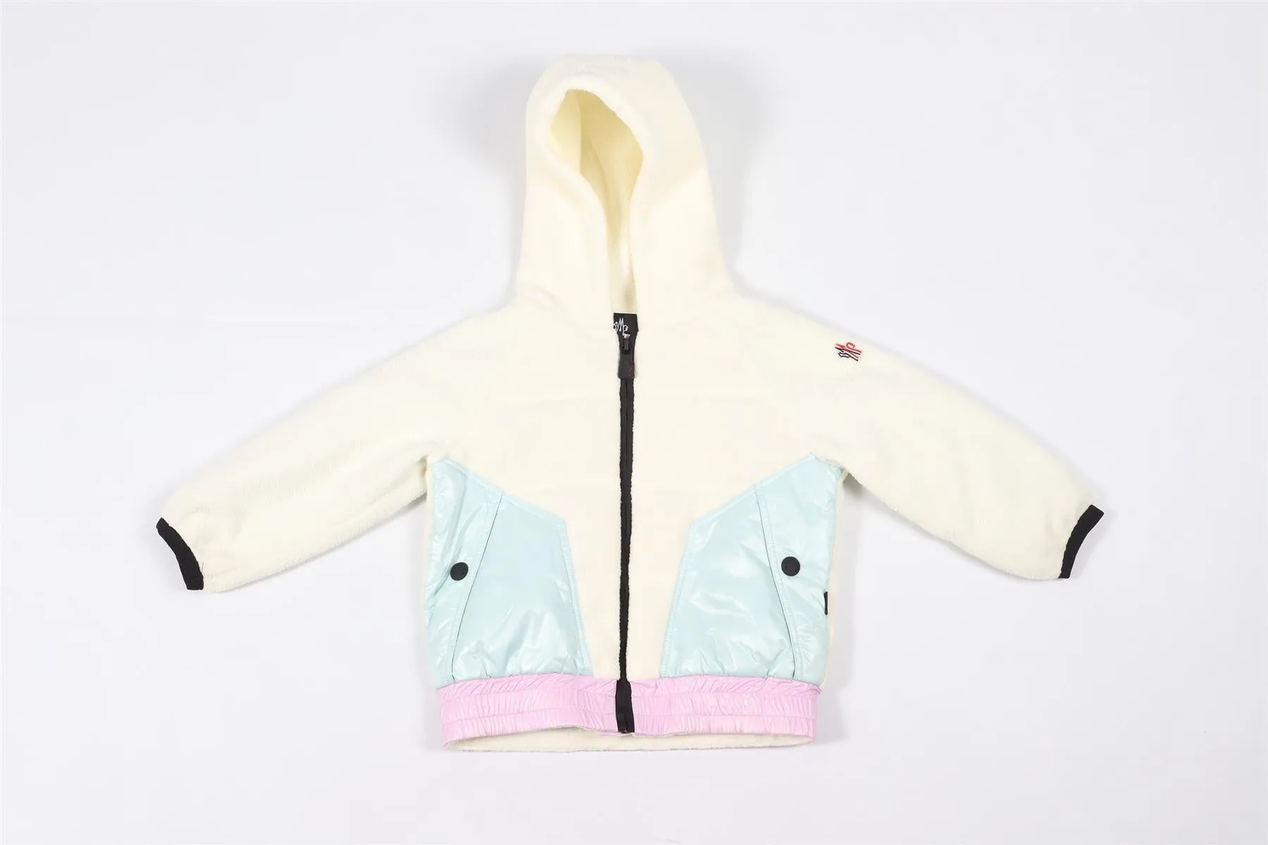 MONCLER CREAM KIDS GIRLS FLEECE HOODIE 4 YEARS