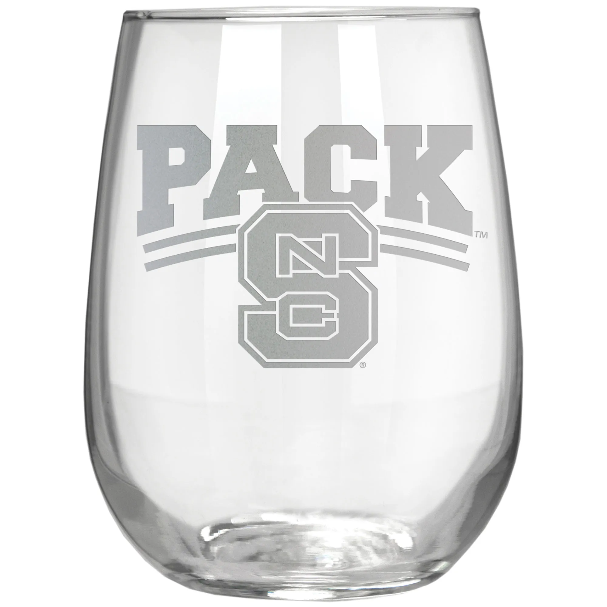 NC State Wolfpack Etched 17oz. Rally Cry Stemless Wine Glass