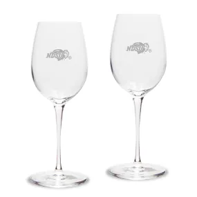 NDSU Bison 2-Piece 12oz. Luigi Bormioli Titanium White Wine Glass Set