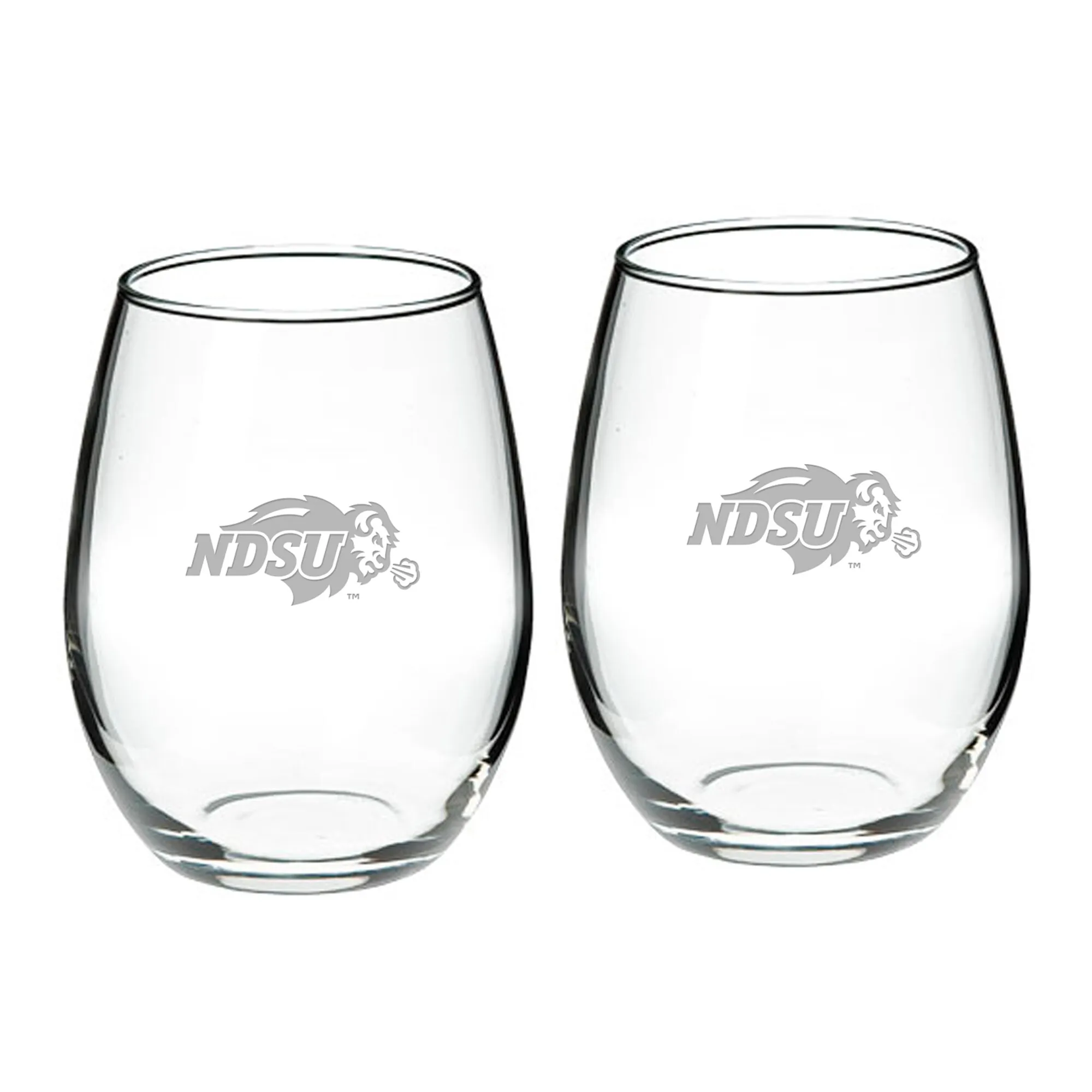 NDSU Bison 2-Piece 21oz. Stemless Wine Glass Set