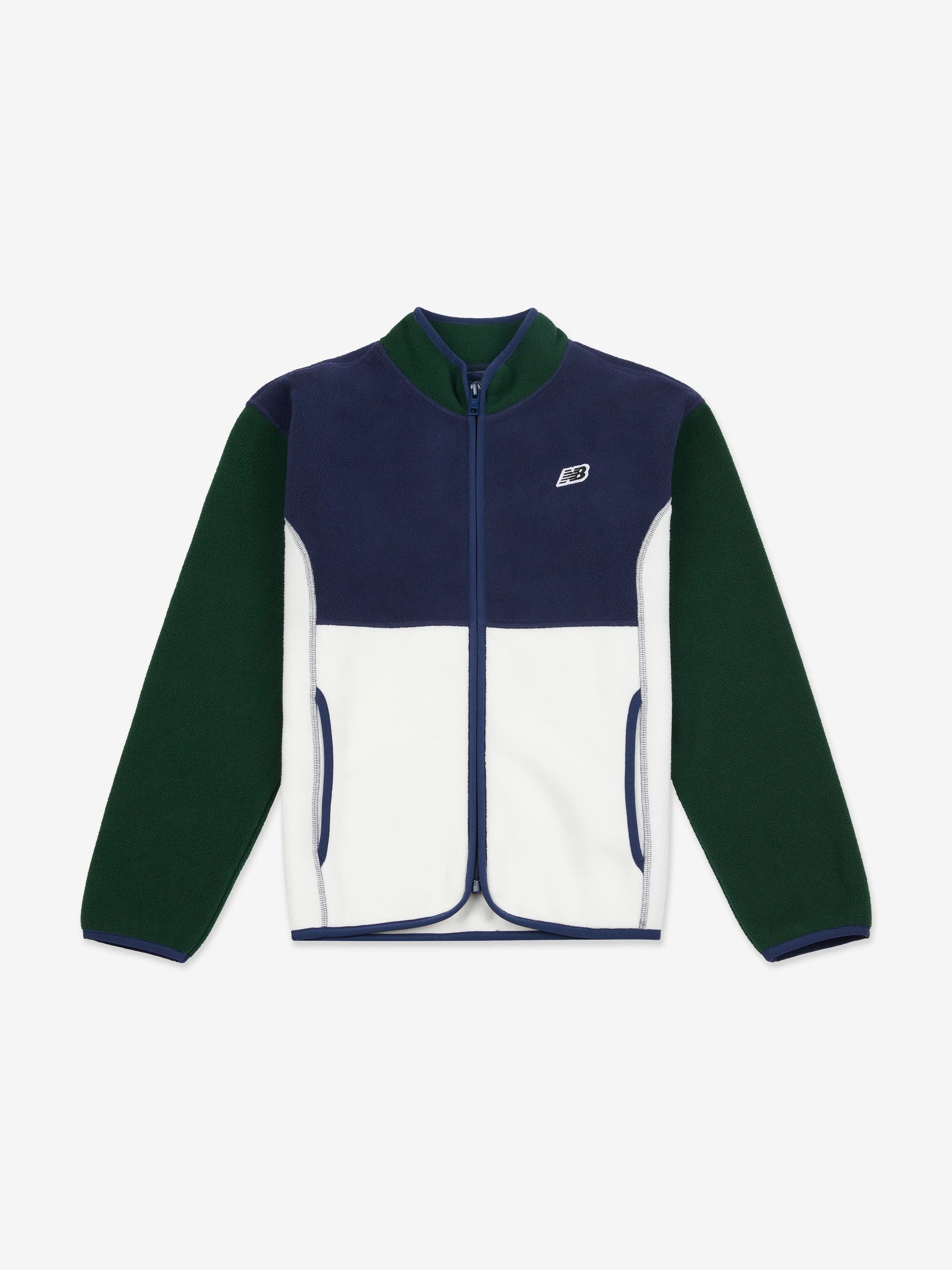 New Balance Boys Premium Polar Fleece Zip Up Top in Navy