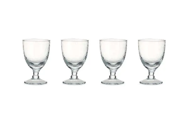 Nkuku Yala Hammered Wine Glass - Clear