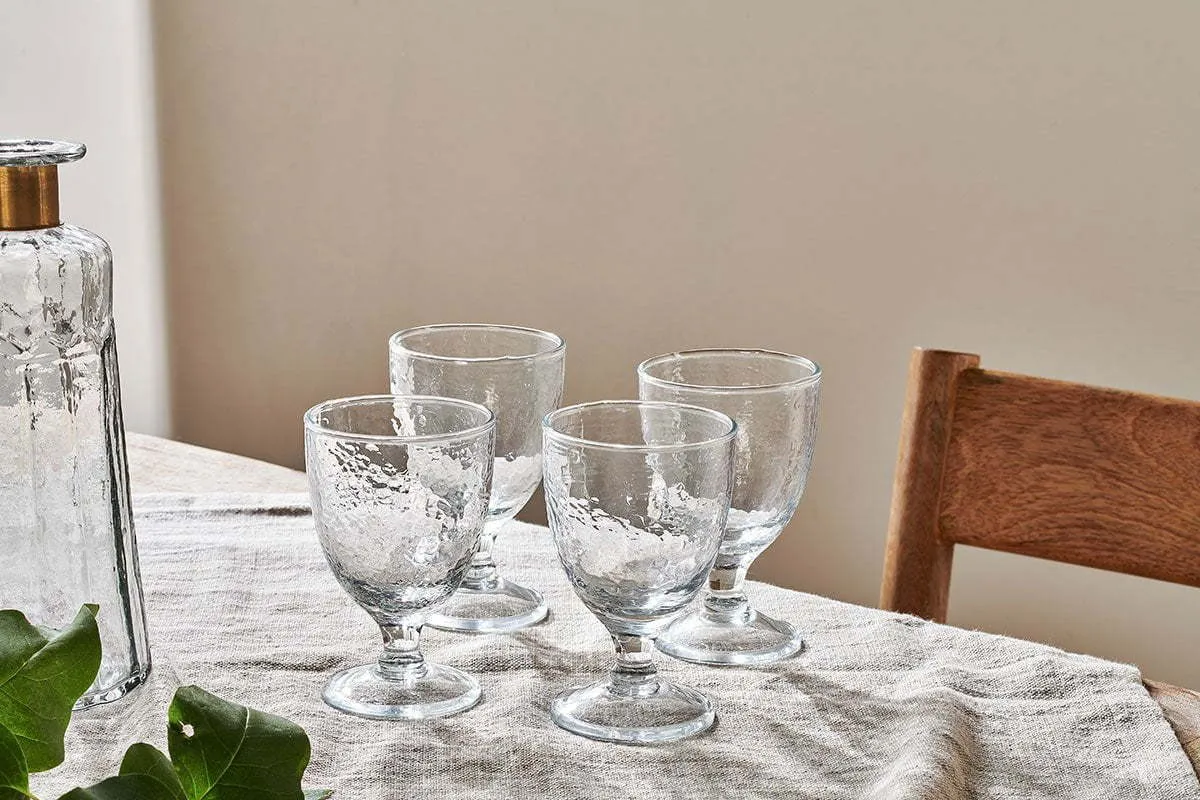 Nkuku Yala Hammered Wine Glass - Clear