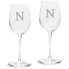 Northwestern Wildcats 12 oz. 2-Piece Luigi Bormioli Titanium White Wine Glass Set