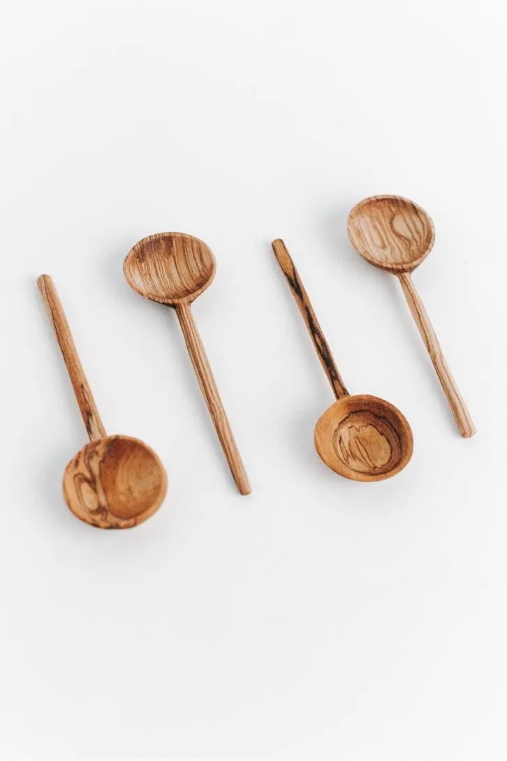 Olive Wood Coffee Spoon Set