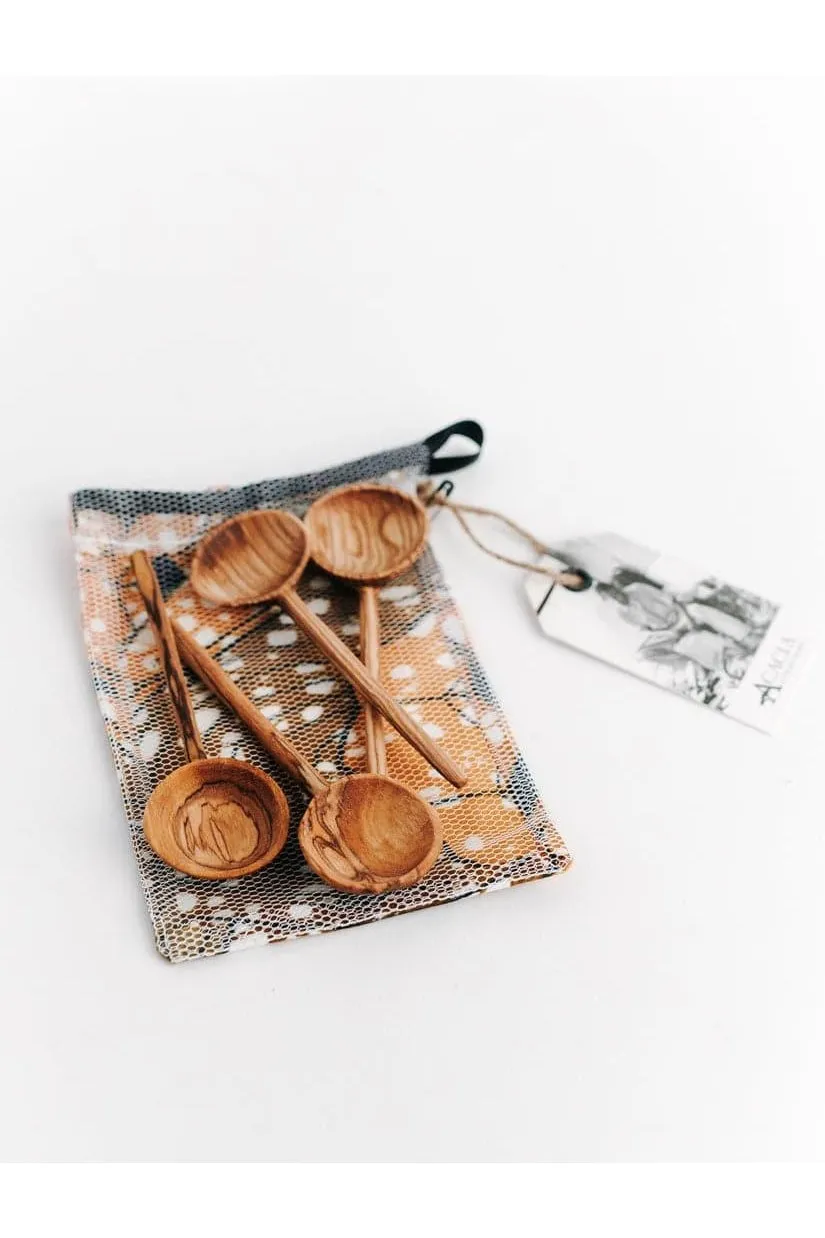 Olive Wood Coffee Spoon Set