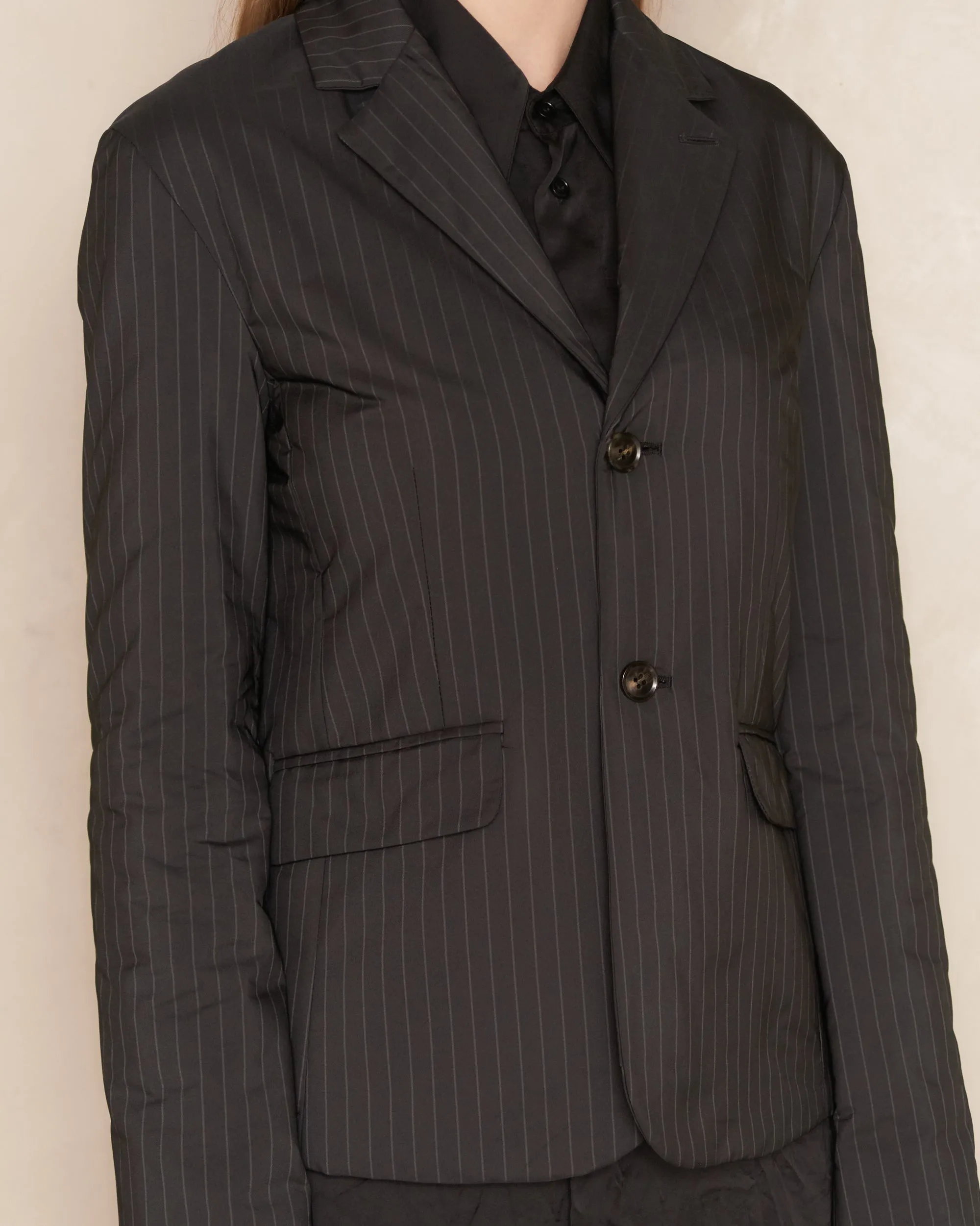 Padded Pinstripe Classic Jacket