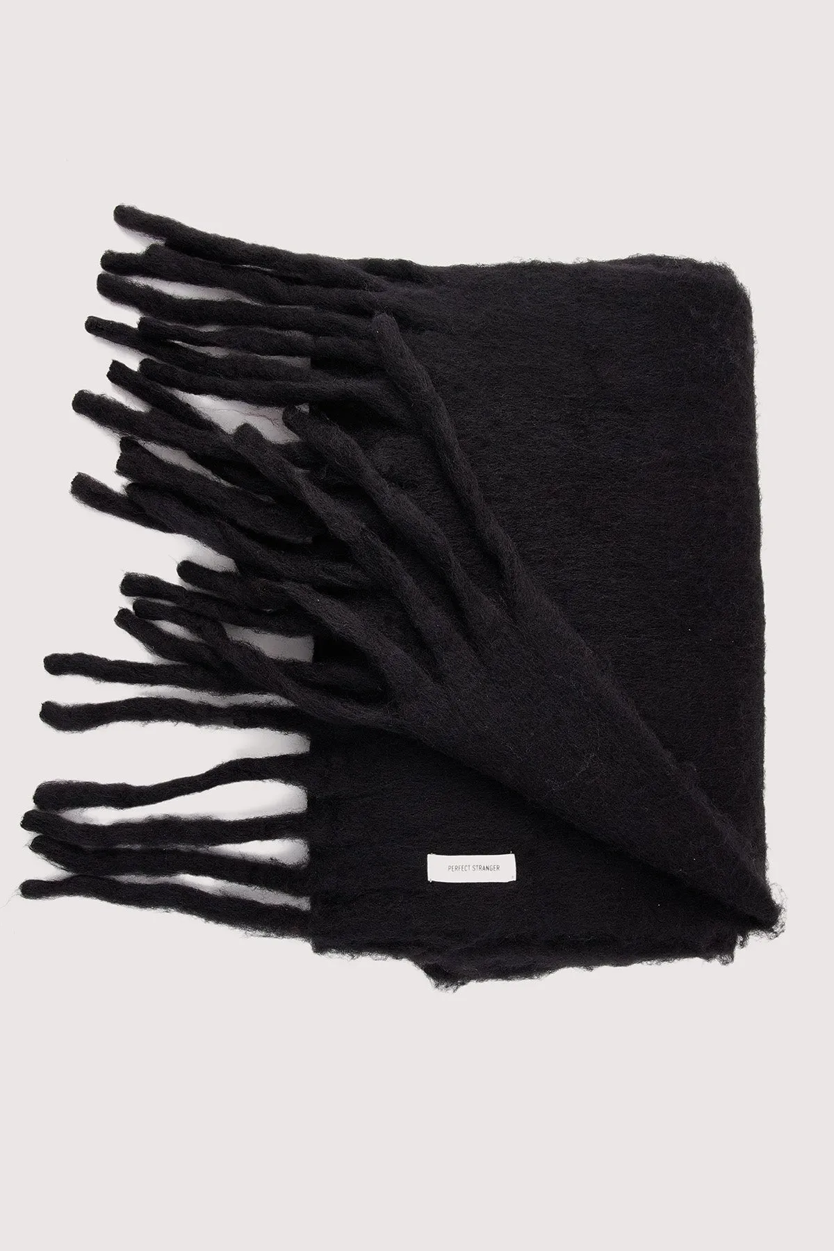 Perfect Stranger Plush Oversized Knit Scarf Black