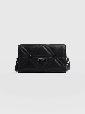 Quilted Keira Cross Body Bag - Black