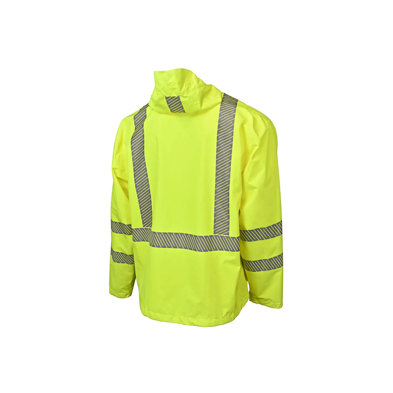 Radians Class 3 Hi Vis Green Lighweight Ripstop Packable Rain Jacket RW11-3ZGR