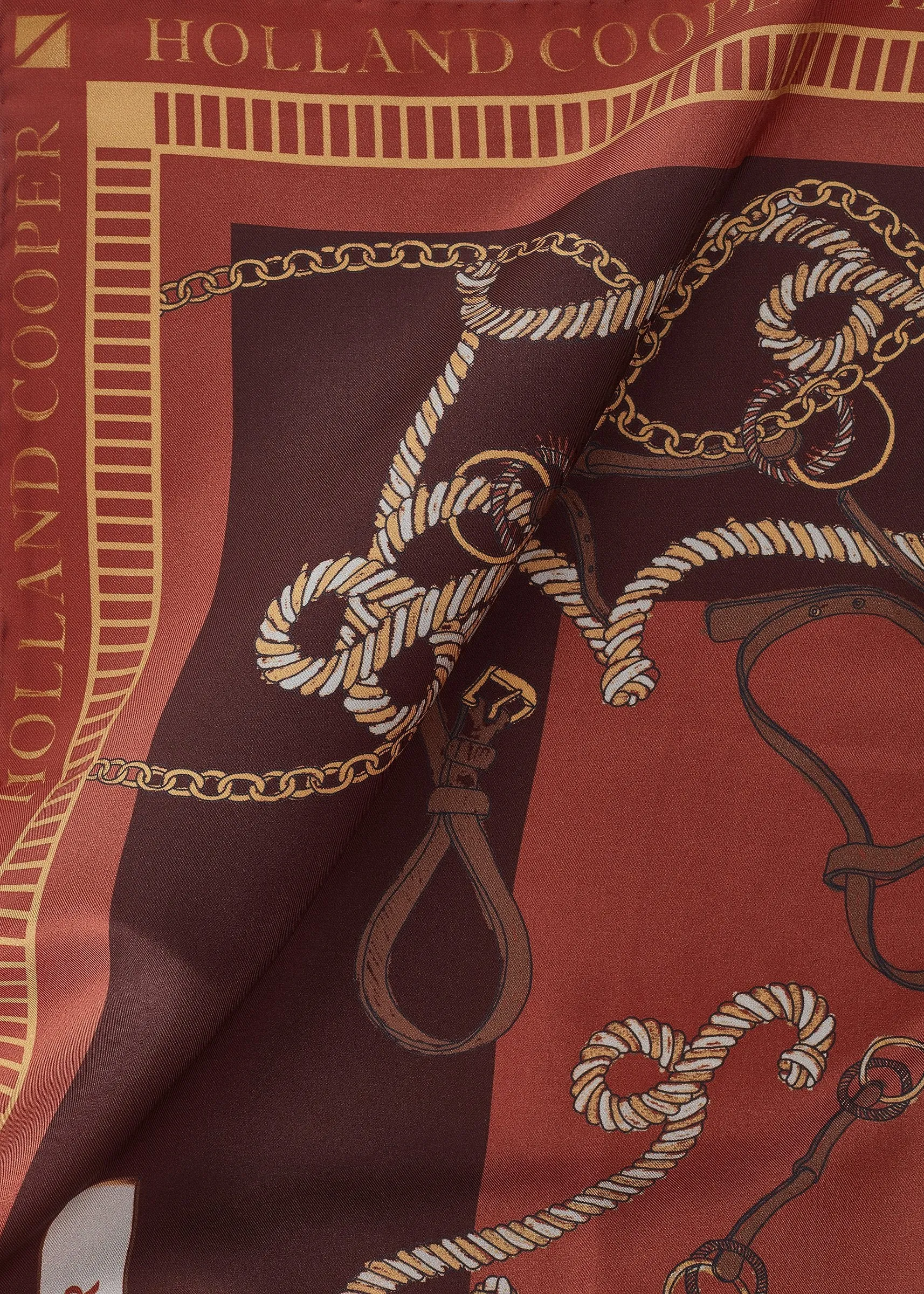 Regal Horse Silk Scarf (Caramel)