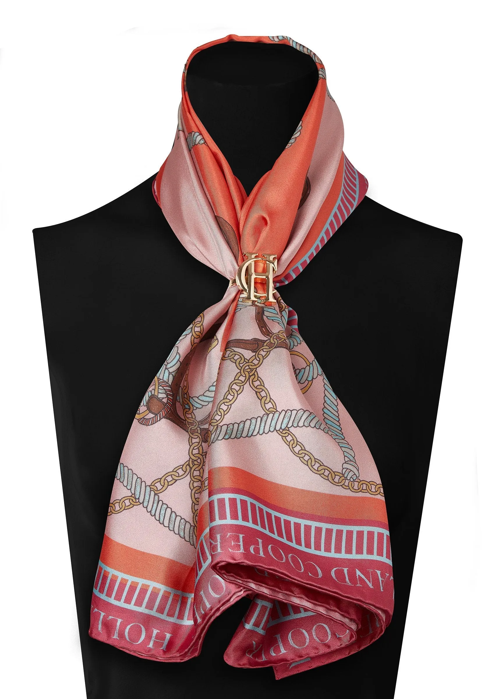 Regal Horse Silk Scarf (Coral)