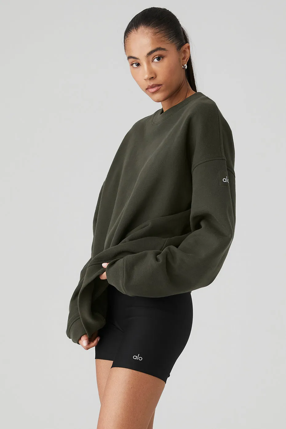 Renown Heavy Weight Crew Neck Pullover - Stealth Green