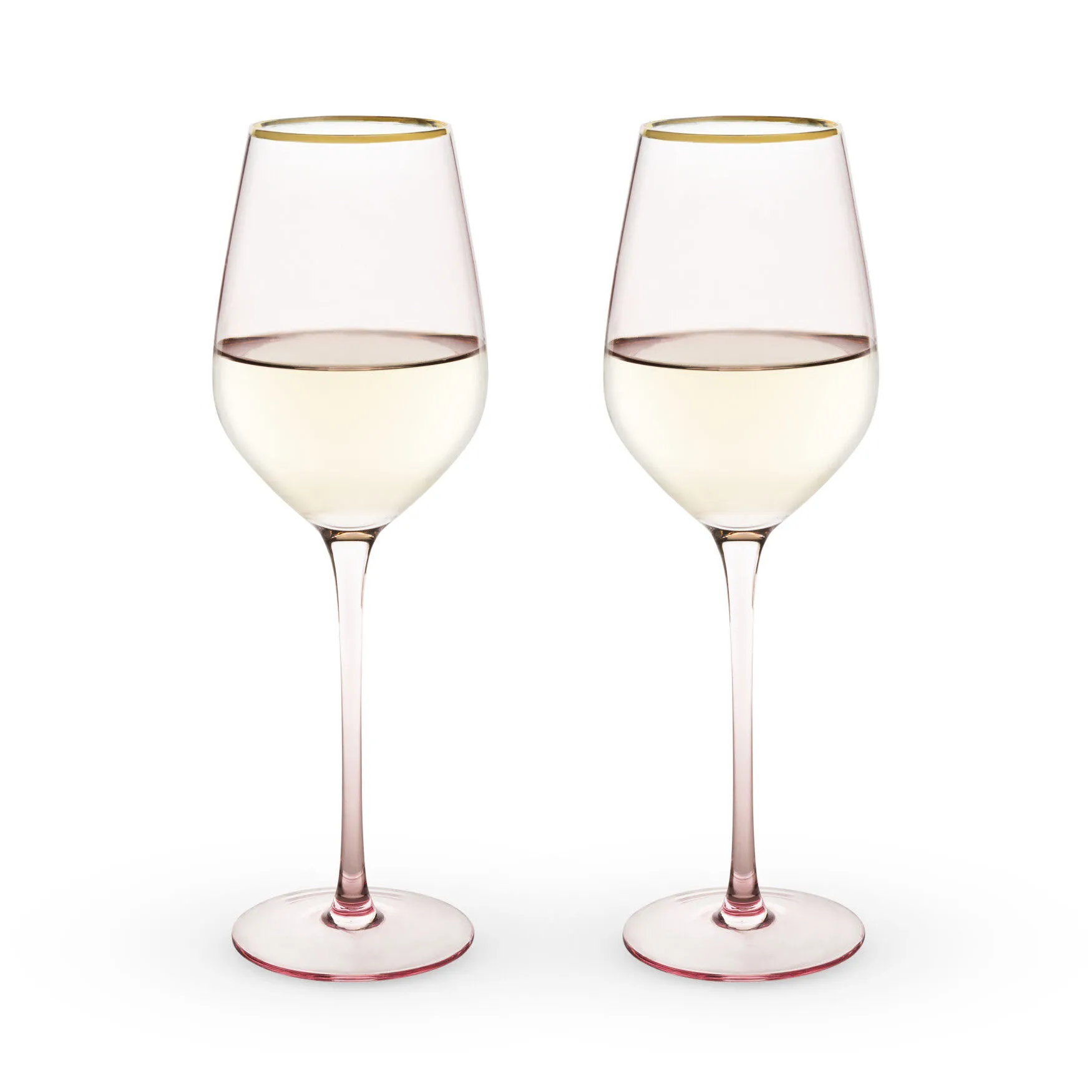 Rose Crystal White Wine Glass Set