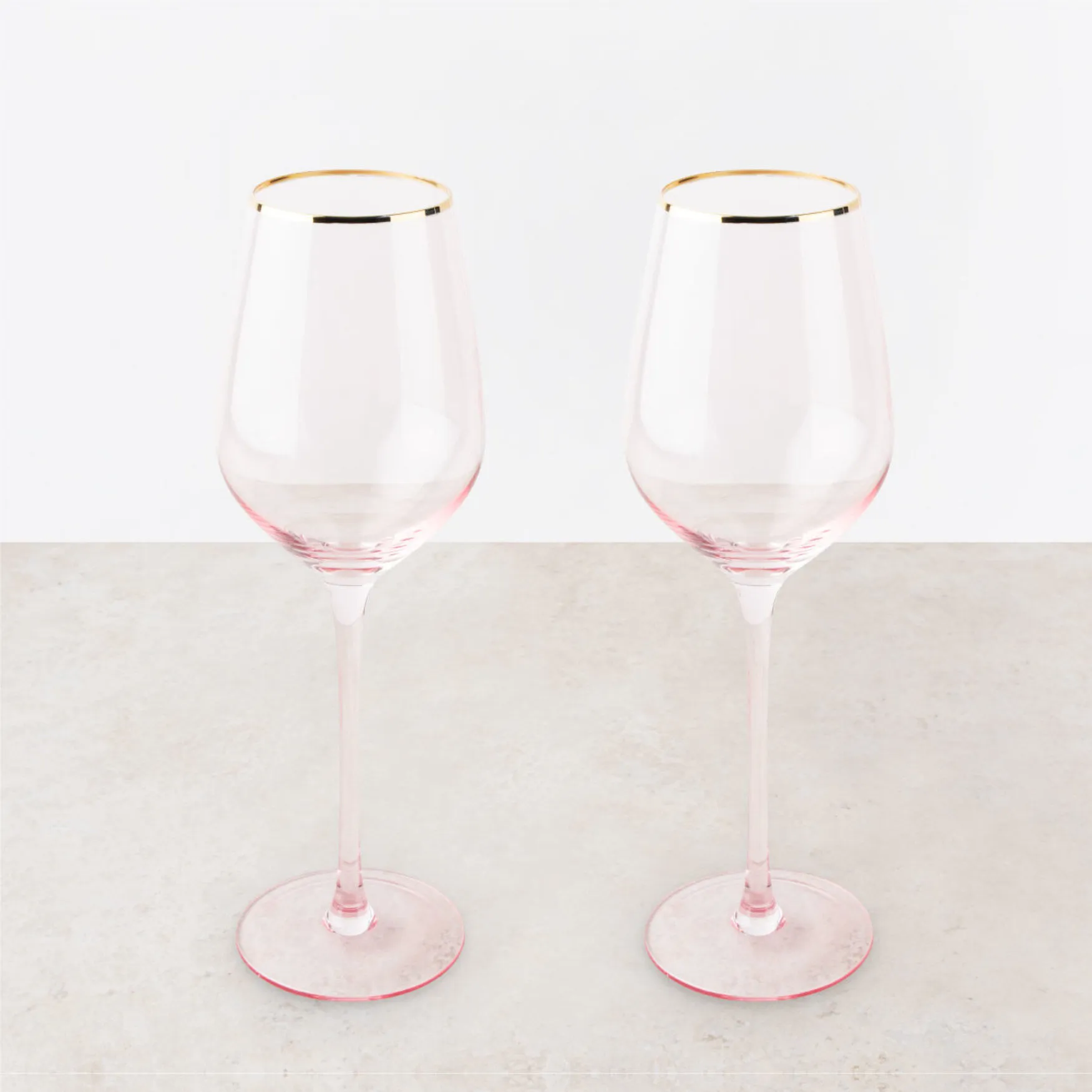 Rose Crystal White Wine Glass Set