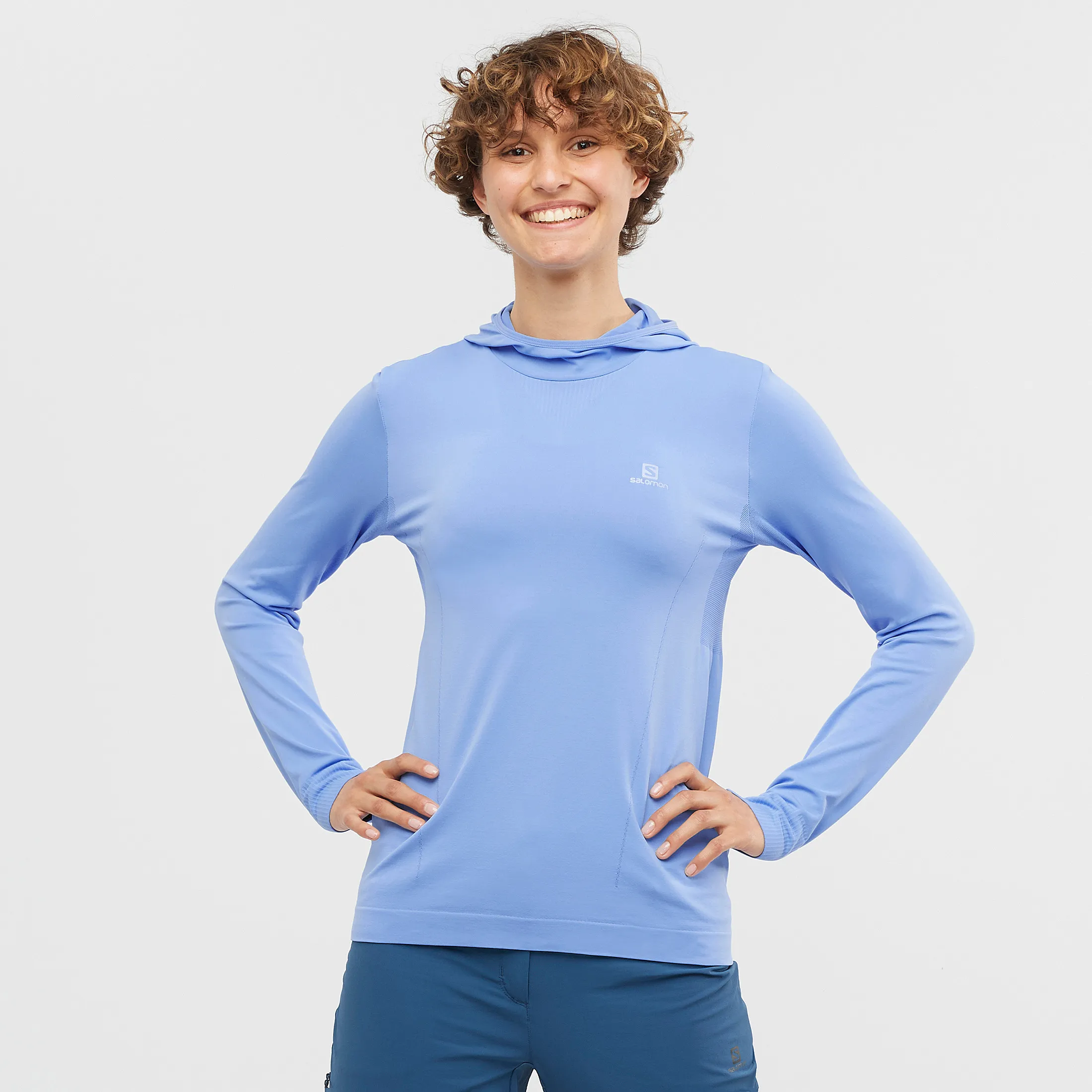 Salomon Women's Essential Seamless Hoodie Provence/Serenity | Buy Salomon Women's Essential Seamless Hoodie Provence/S