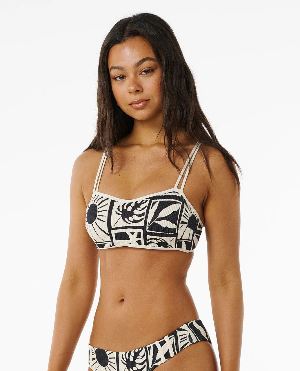 Santorini Sun D Cup Crop Bikini Top