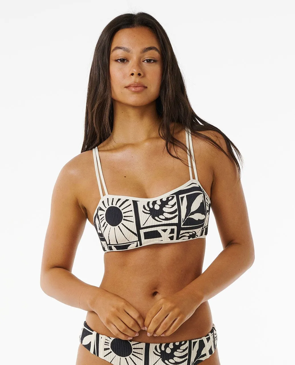 Santorini Sun D Cup Crop Bikini Top