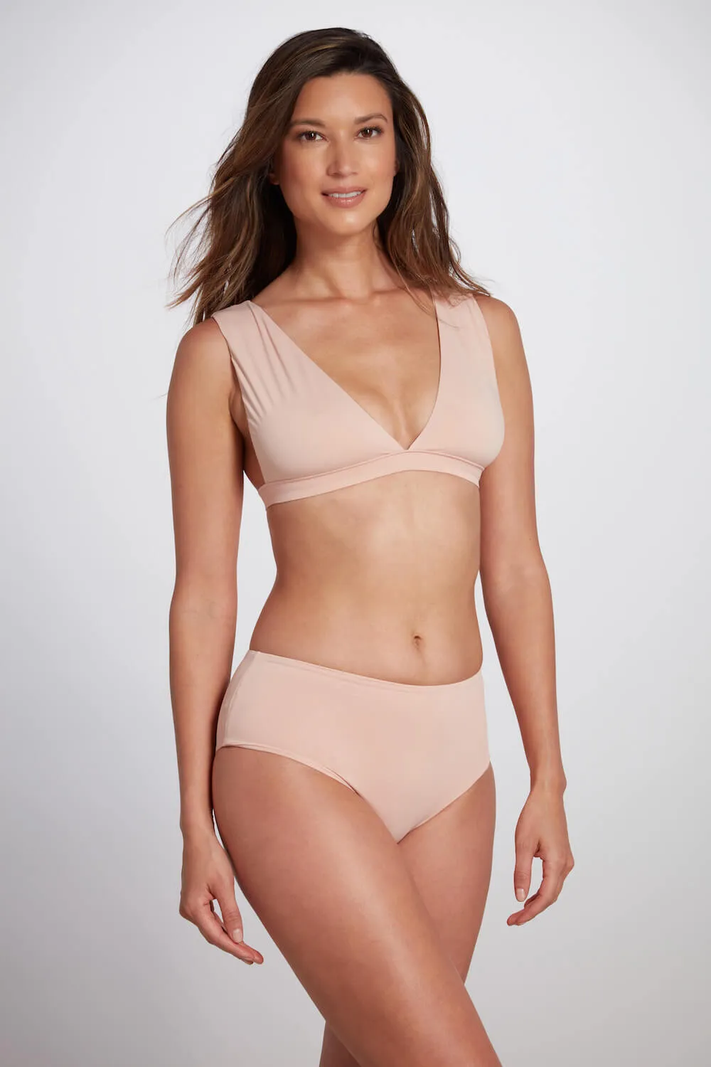 Serena Mid-rise Bikini Bottom Pink Blush