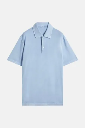 Short Sleeve Cotton Polo Sky Bue