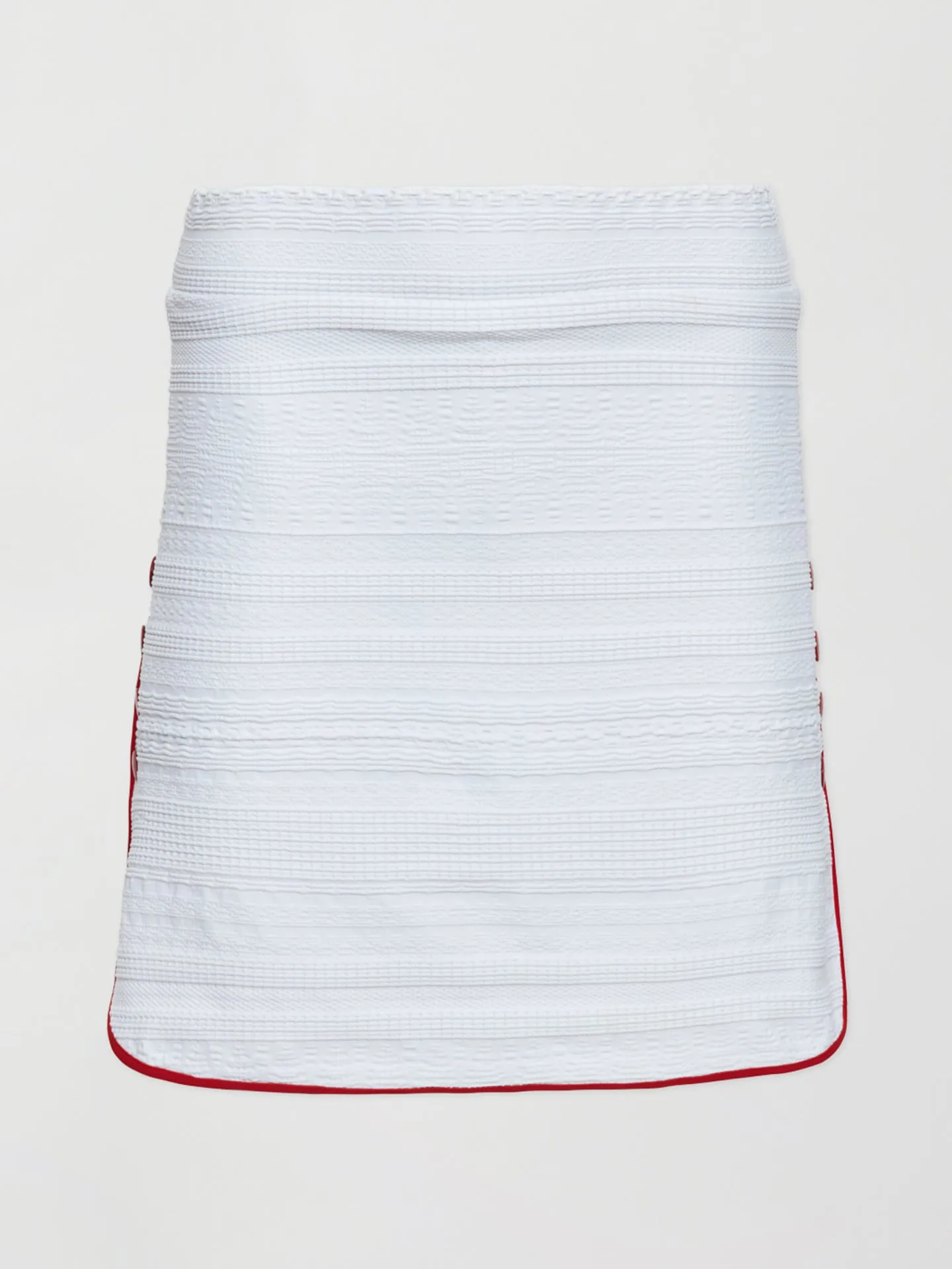 SIDE SNAP GOLF SKORT - White with Red Trim