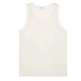 Sunspel Linear Mesh Tank Top Ecru