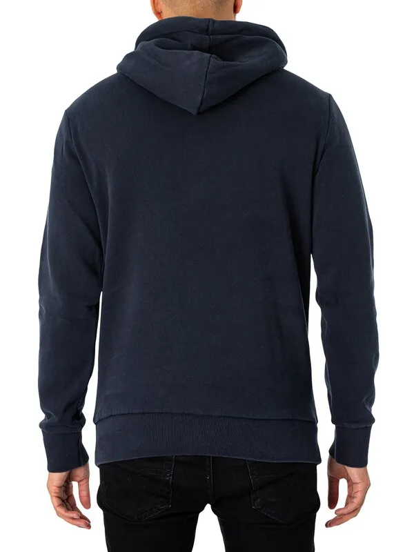 Superdry Cracked Print Neon Pullover Hoodie - Eclipse Navy