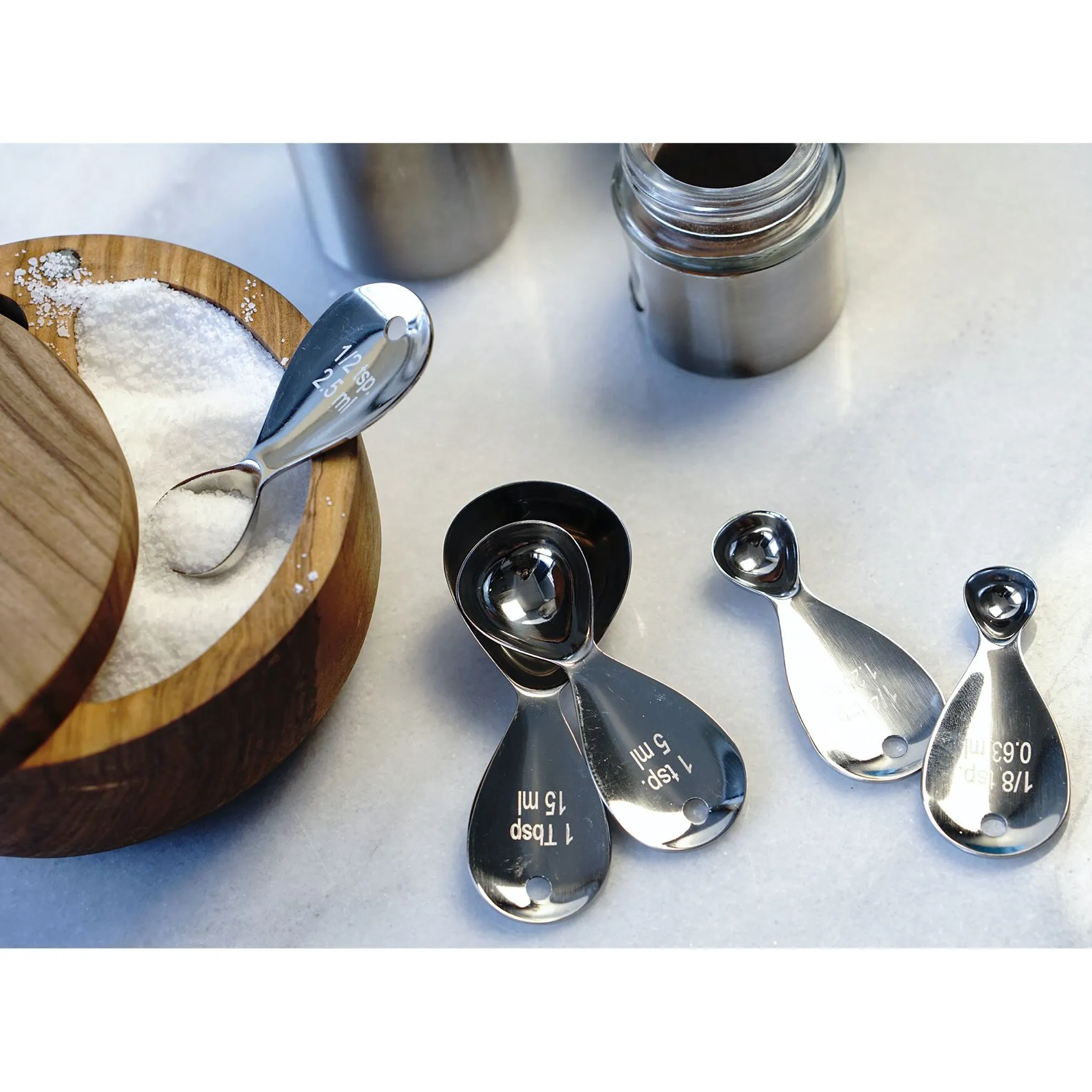 Teardrop Stainless Steel Measuring Spoon, Set 5