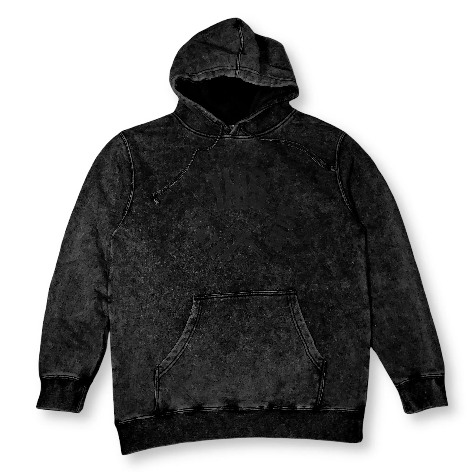 THIS Skateshop | Midweight Pullover Sweatshirt - Daggers Mineral Wash - Black/Black